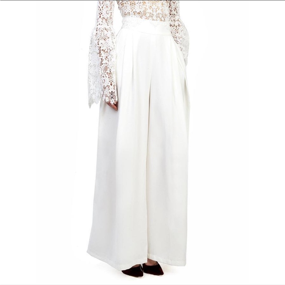 Elegant White Wide-Leg Pants
